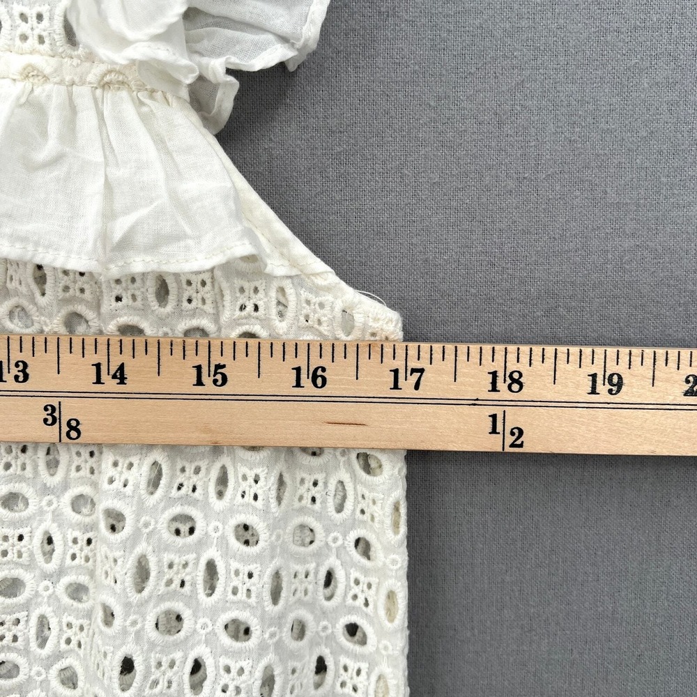 ANINE BING Top Women XS Cream White Eyelet Ruffle Sleeveless Boho Embroidered - Picture 16 of 16